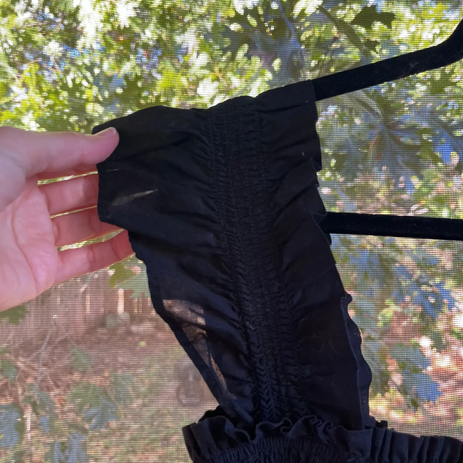 LOFT Beach Women's 100% Cotton Black Wide Leg Jumpsuit L - Image 4