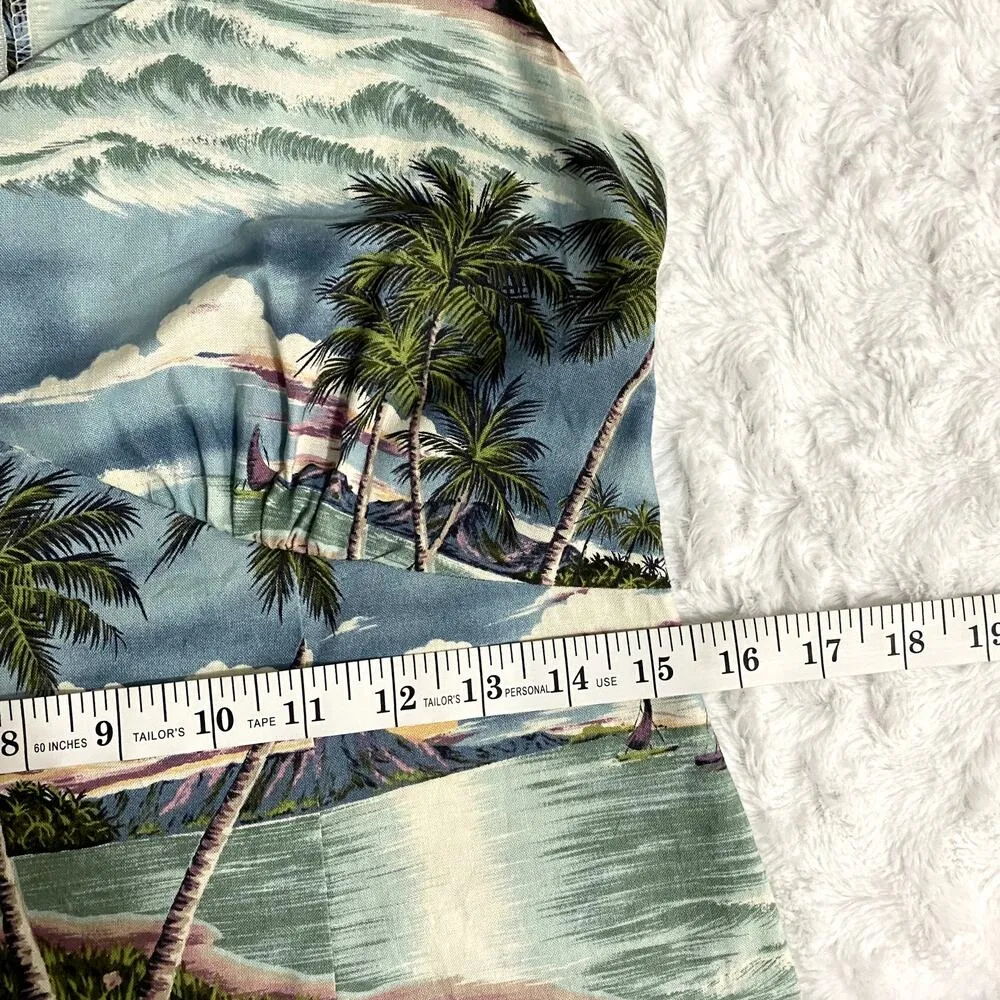 Vintage The Hawaiian Original Blue Tropical Beach Sleeveless Shift Dress 4 - Image 7