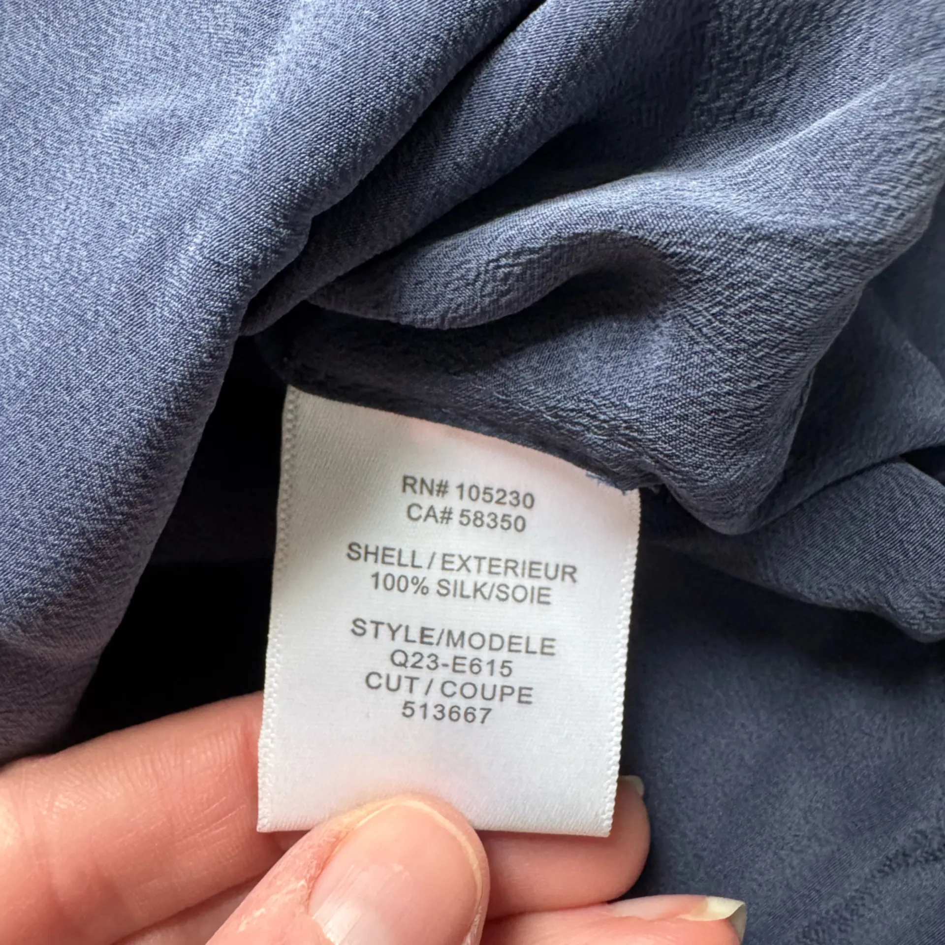 Equipment Femme Navy Blue Silk Shirt Dress S - Image 4