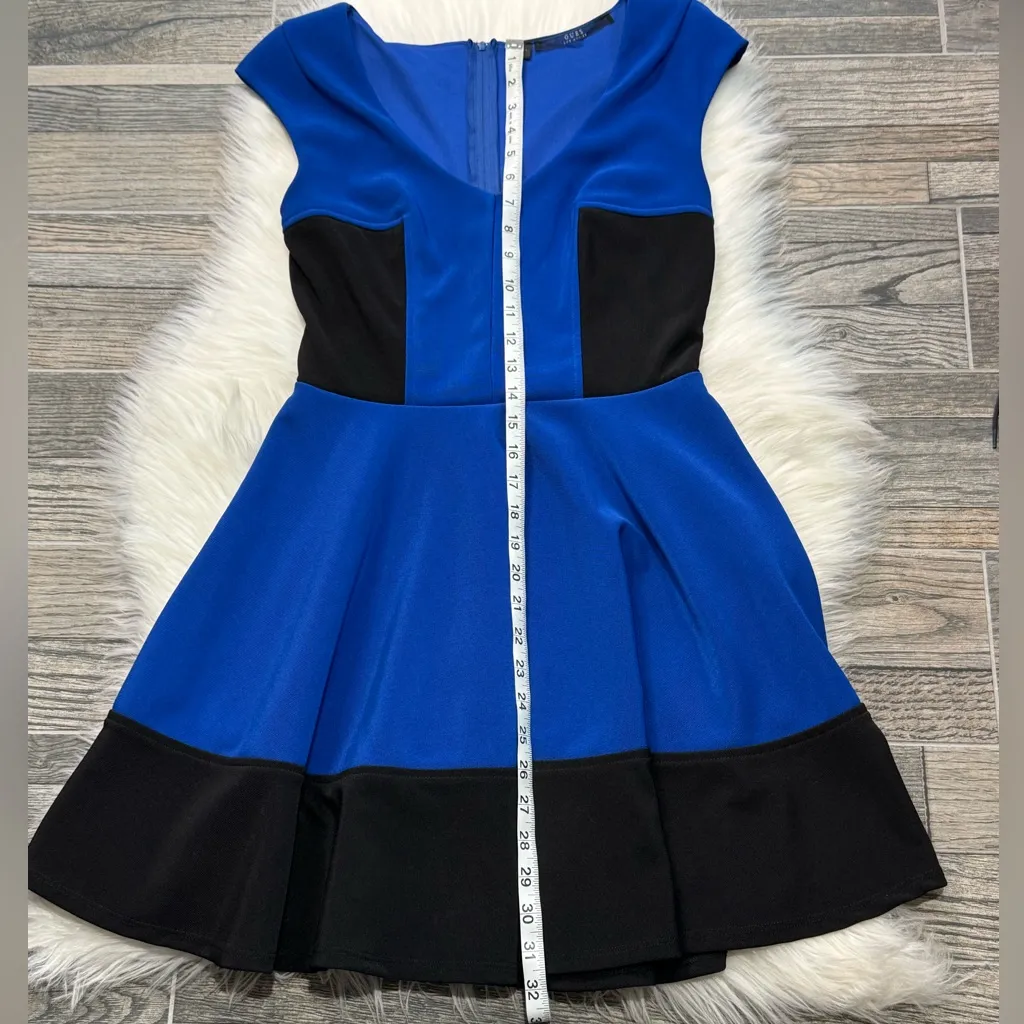 Guess Black and Blue Color Block Fit and Flare Mini Dress - Image 6