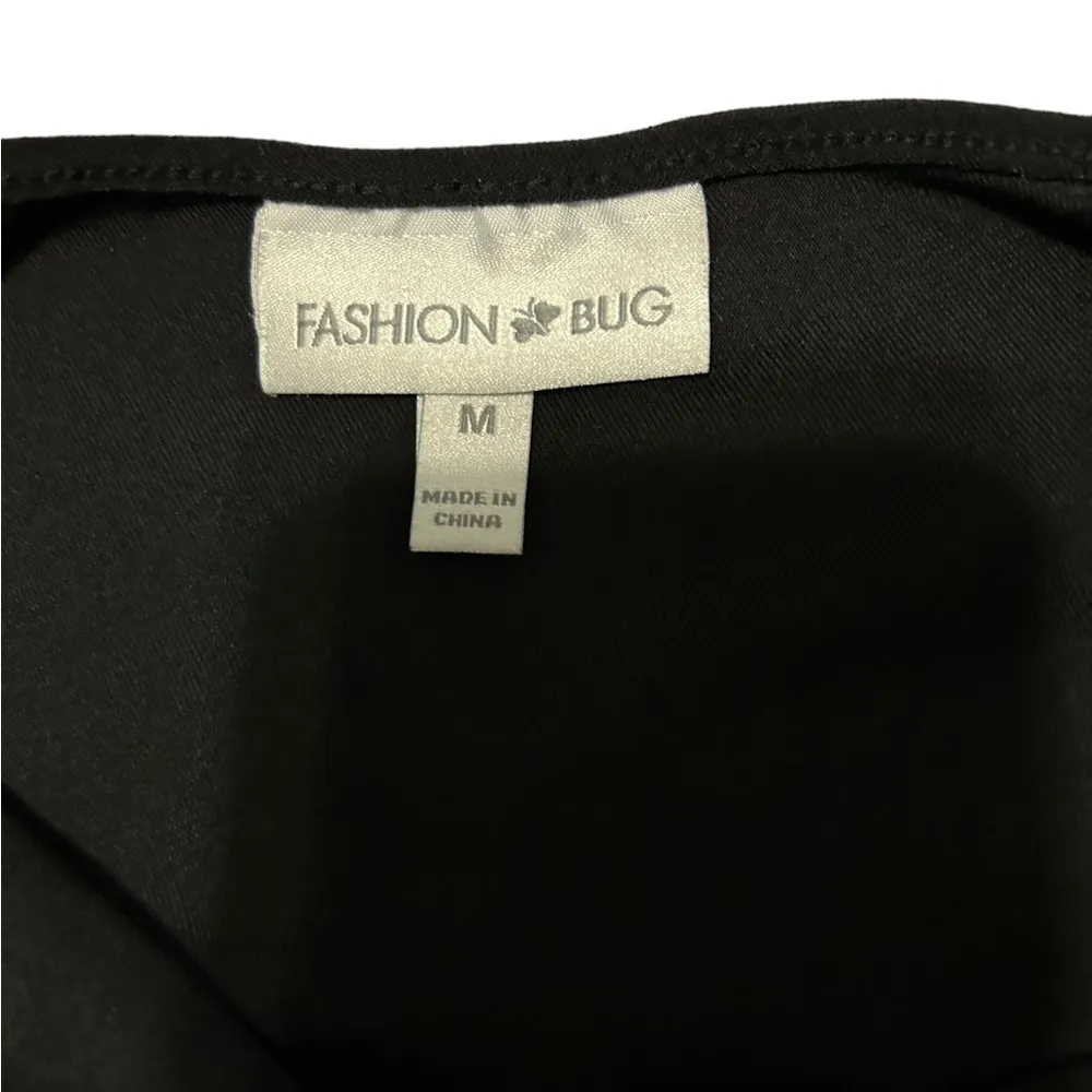 Fashion bug black rhinestone cold shoulder blouse size medium - Image 5