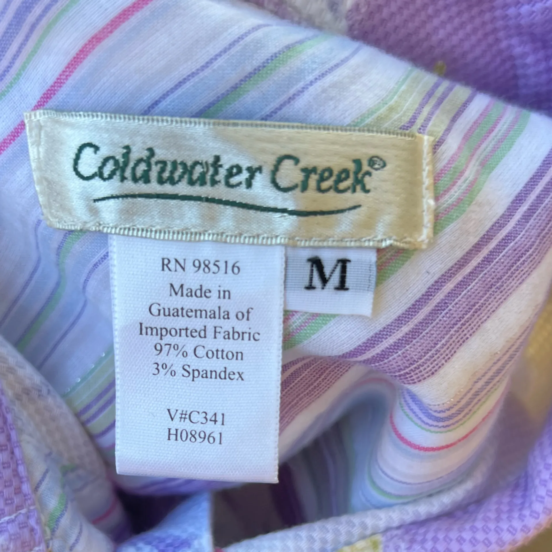 Vintage Coldwater Creek floral pastel print denim Women’s jacket Sz M - Image 14