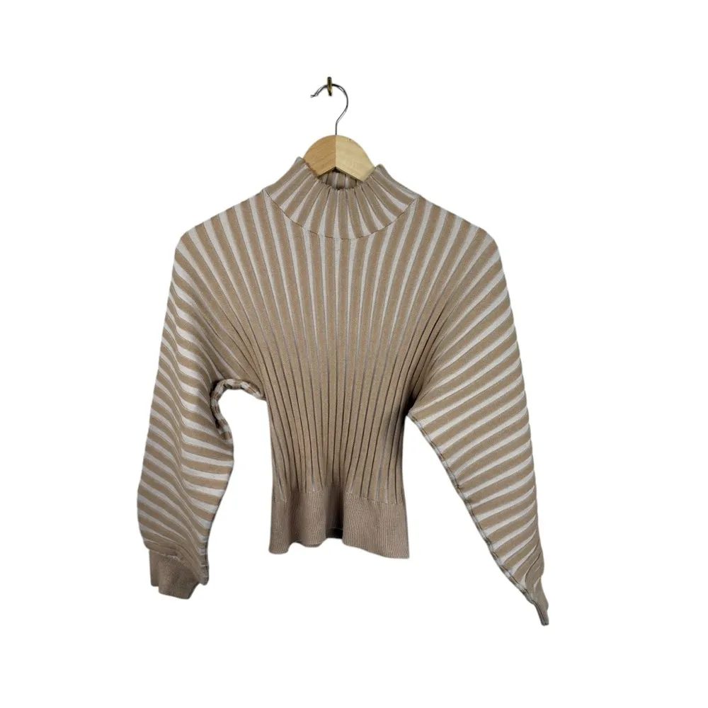 Free People Women’s Mad Chill Mock Neck Balloon Sleeve Pullover Ivory Size S - Image 2