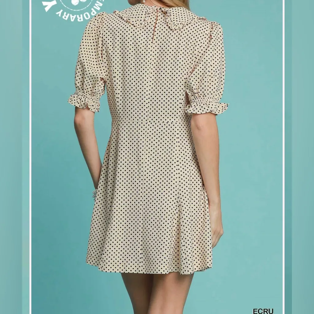 Umgee  Polka Dot V-Neck Mini Dress - Large NWT - Image 3