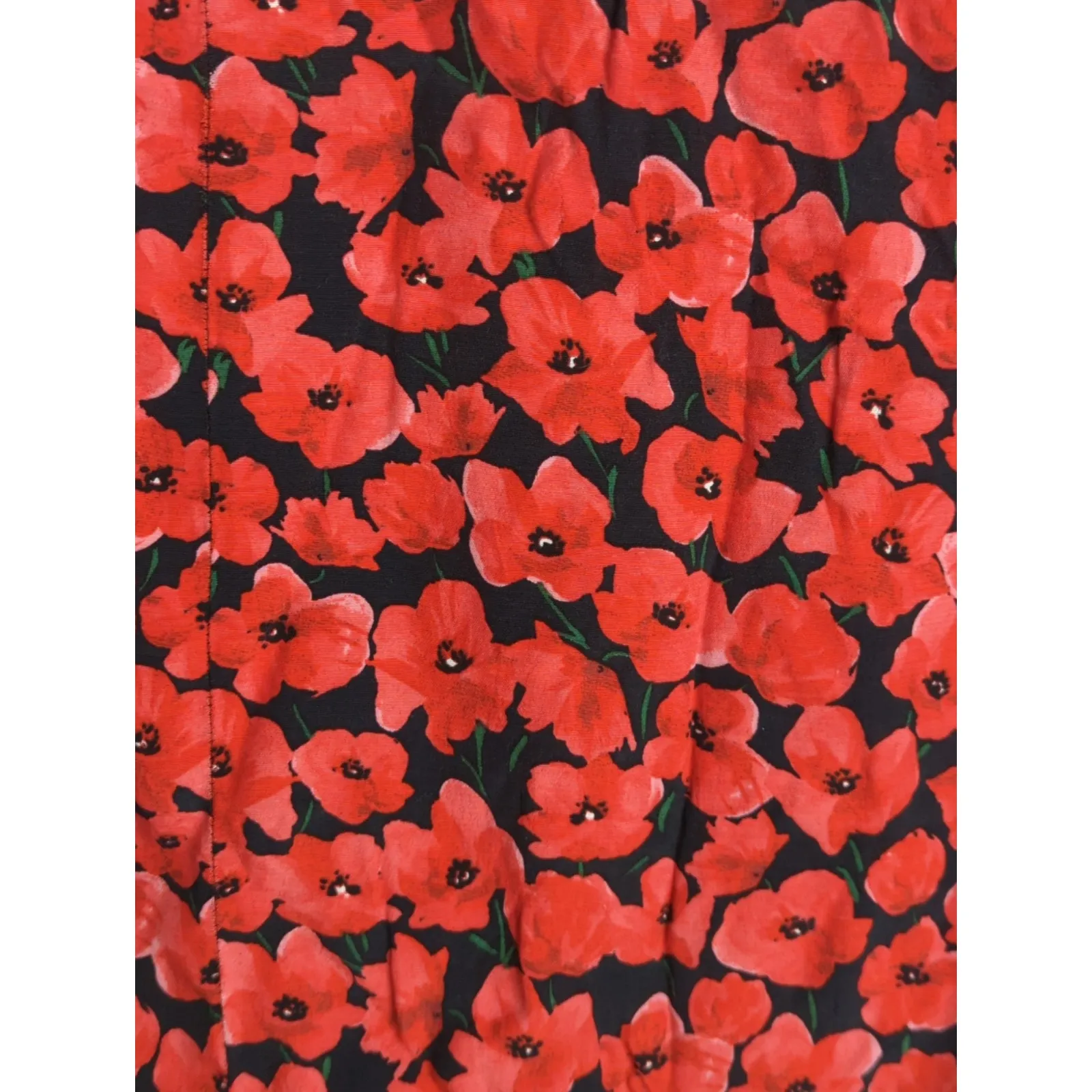 Zara Red & Black Poppy Floral Printed Skirt Women's Medium‎ Bold Colorful Casual - Image 2