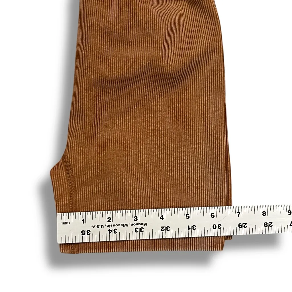 NWOT Women's Brown Ribbed Stretch Target Athletic Casual Shorts High Waist Sz M? Size M - Image 7