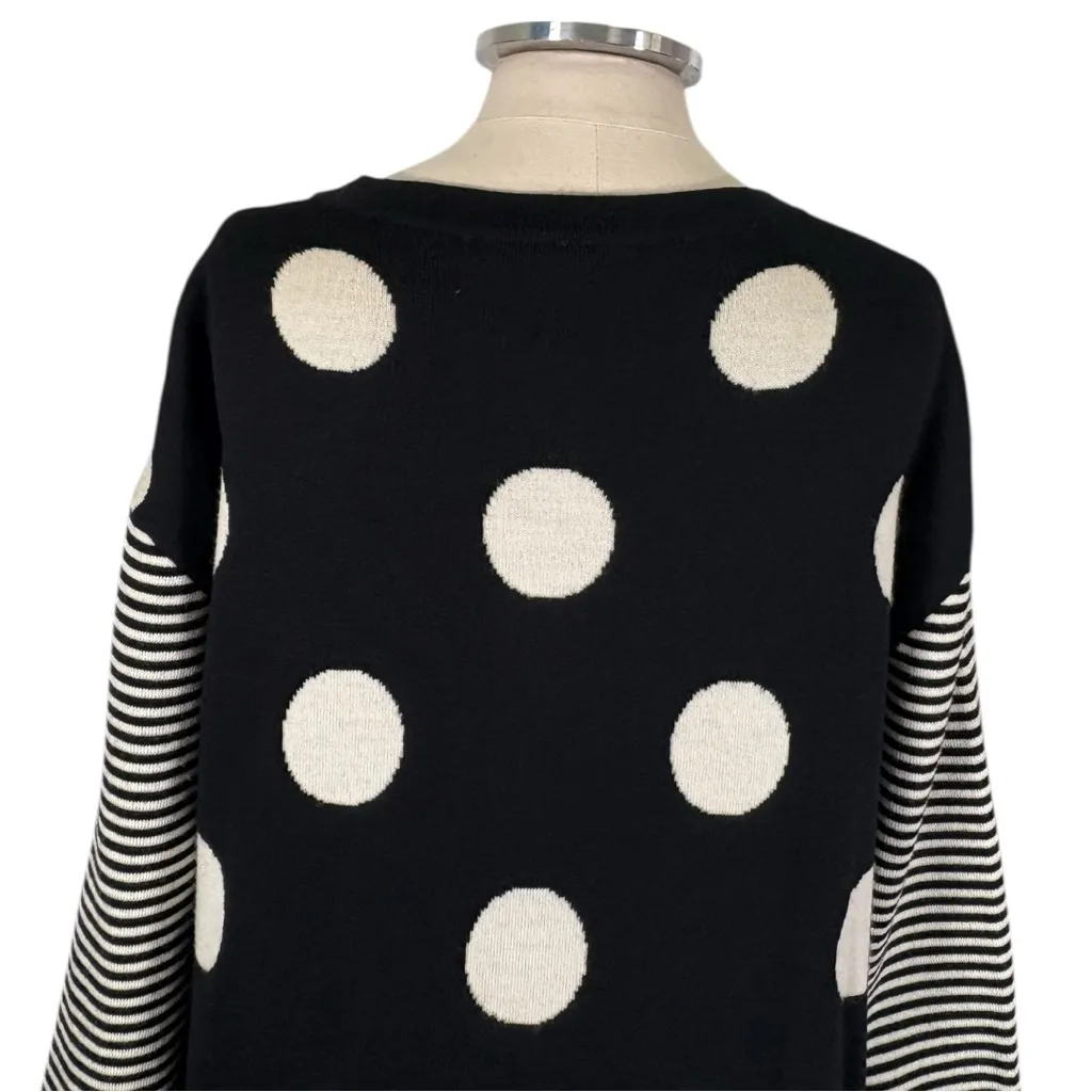 Boutique Moschino Virgin Wool Long Sleeve Button Front Polka Dot Dress Size 10 - Image 8