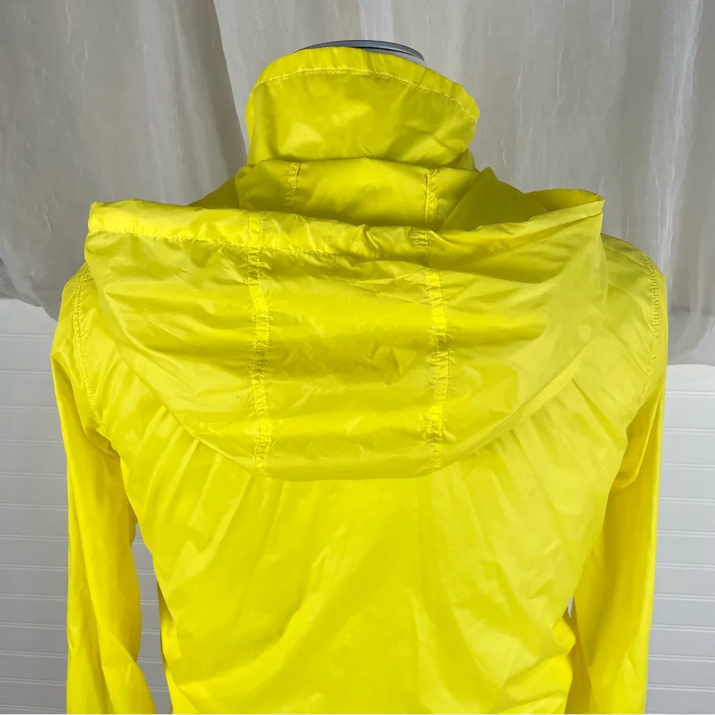 Jolt Nylon Hooded Windbreaker Raincoat Jacket Neon Yellow Lightweight Ruffles XL - Image 14