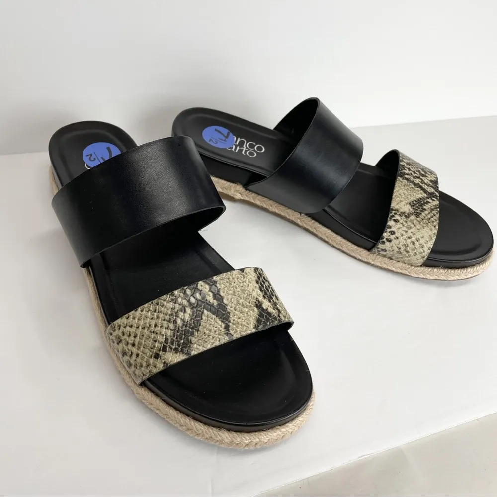 Franco Sarto Snake Print Espadrille Slide Sandals - Image 7