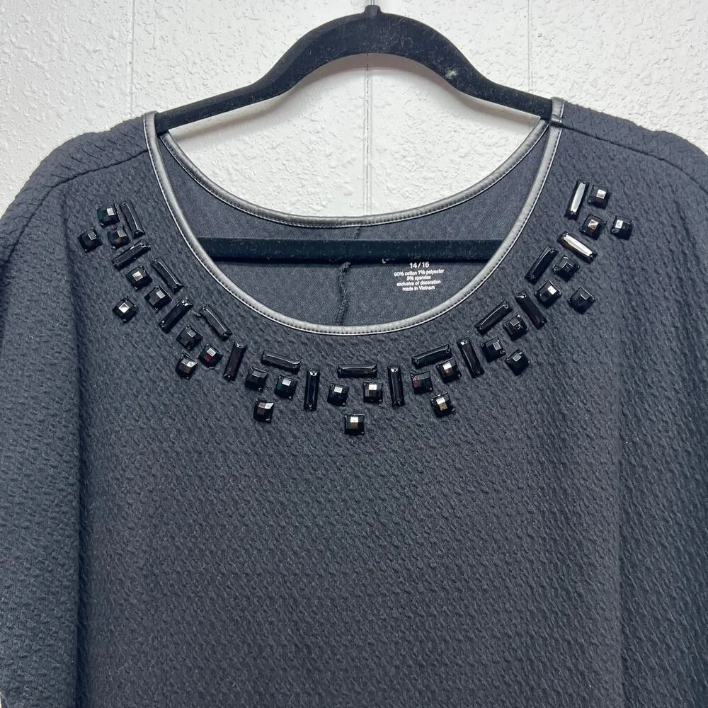 Lane Bryant Textured Beaded Evening Workwear Office Party Womens Top Size 14/16 - Image 3