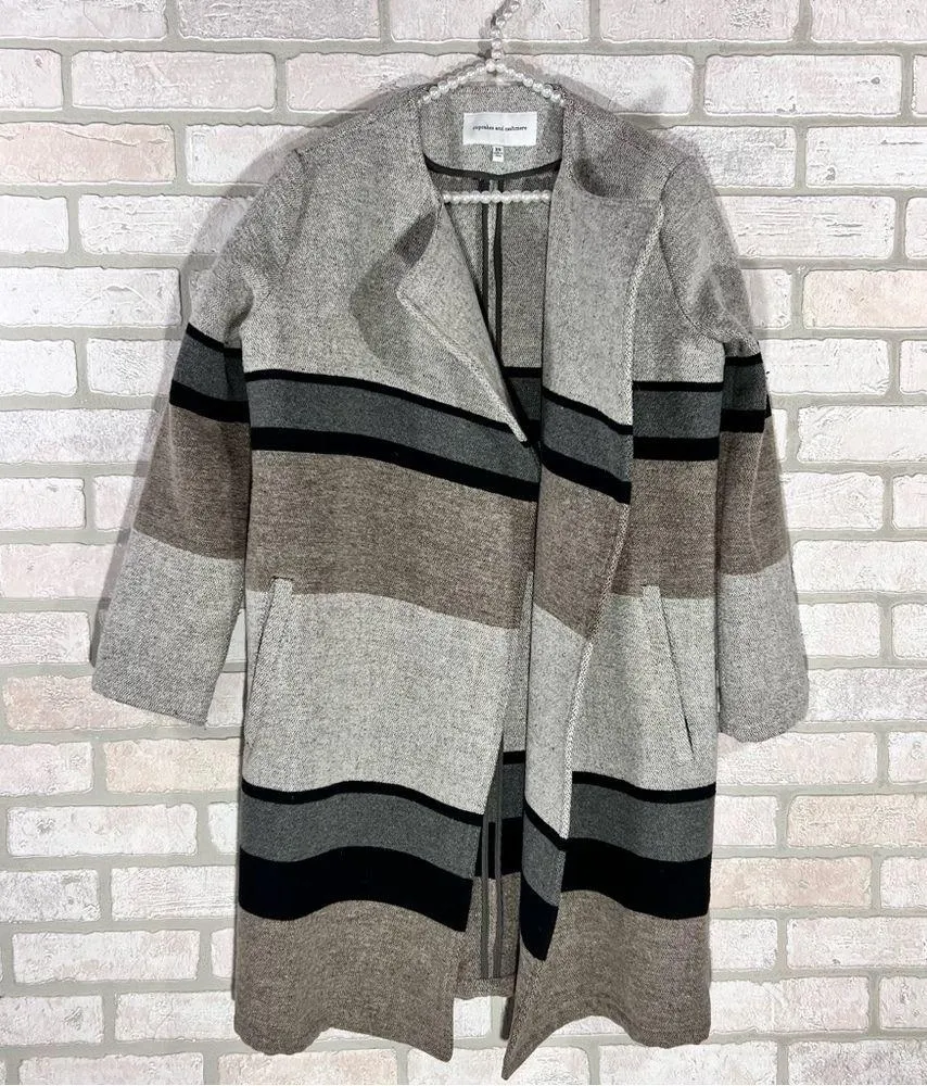 Cupcakes & Cashmere Striped Open Front Cardigan Jacket Size XS - Image 2