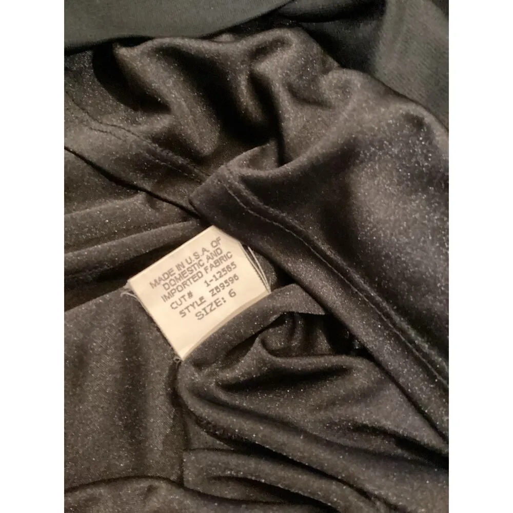 David Meister ruched waist Bodycon simple black mini Dress V Neck Sleeveless 6 - Image 8