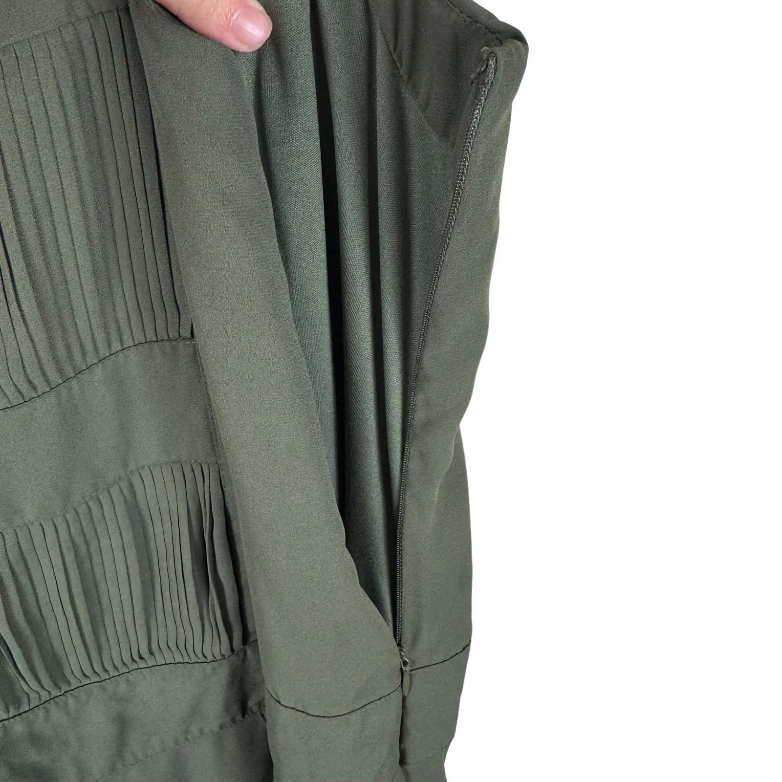 Nanette Lepore L'Amour Army Green Sleeveless Dress Large‎ - Image 6