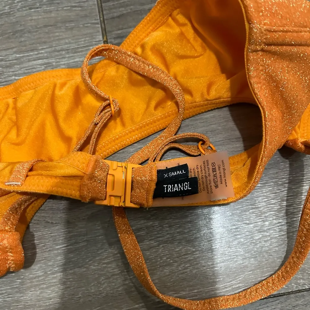 Triangl Maci Papaya Orange Sparkle Bikini Cheeky Bottoms EUC - Image 5