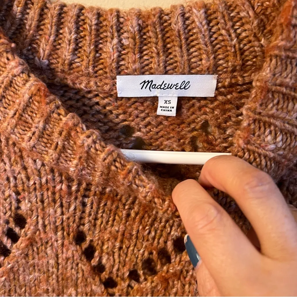 Madewell Pointelle Bubble-Sleeve Pullover Sweater - Image 8