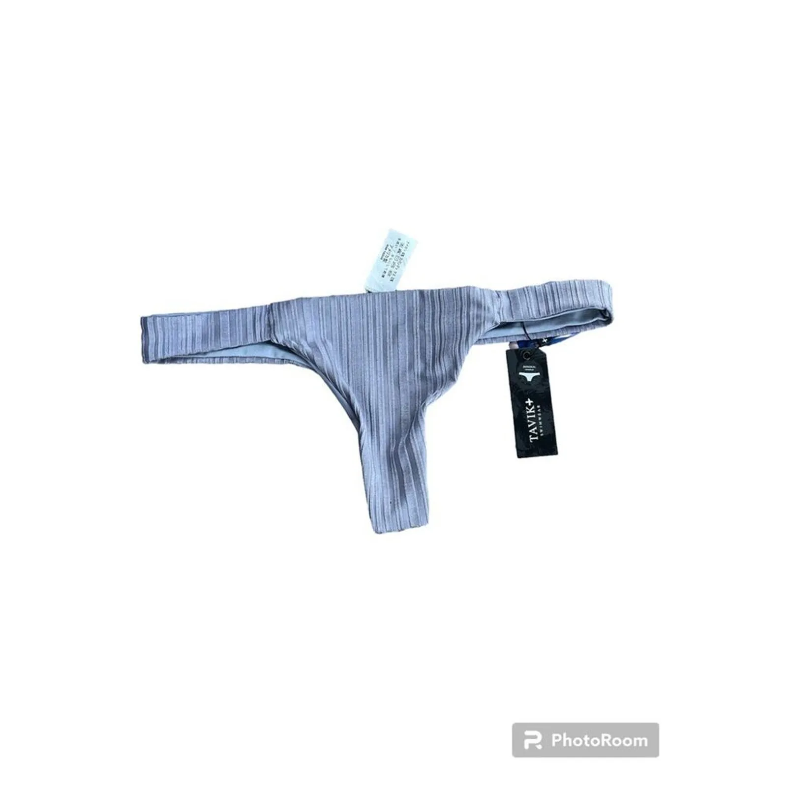 *NWT, Womens, Tavik Bella Bikini Bottom, Ribbed Thong, Cheeky, Lilac Gray, Sz M Size M - Image 8