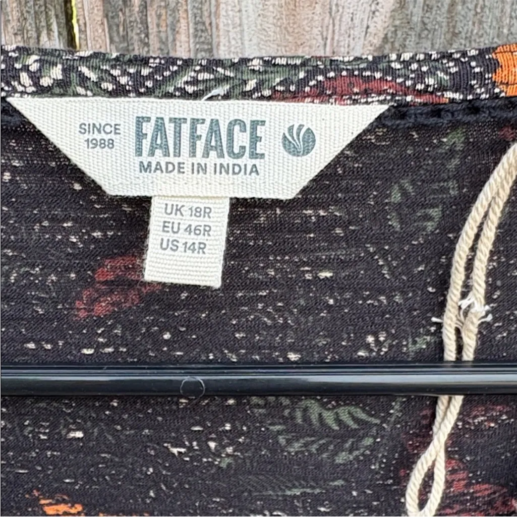NWOT Fat Face Nell Black / Green Floral
Jersey Dress Size 14 - Image 7
