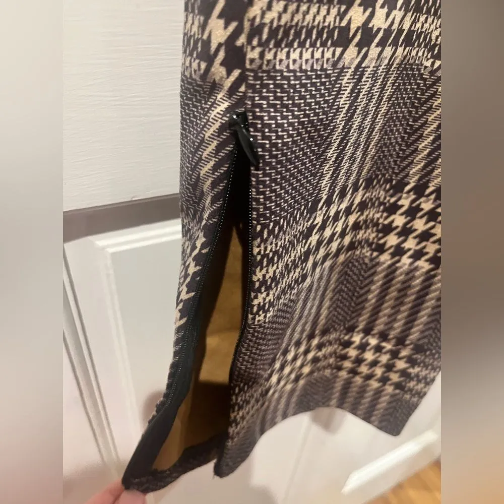 Plaid to Happen Beige Plaid High Waisted Legging Pants Size L - Image 7