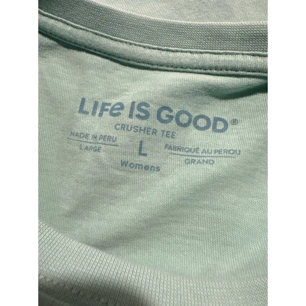 LIFE IS GOOD Large Long Sleeve Aqua Blue Crusher T-Shirt Cotton Jeep - Image 6