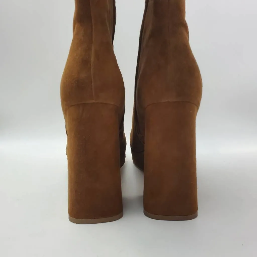 Steve Madden Groove Chestnut Suede Knee High Platform Heel Boots Size 11 M - Image 5