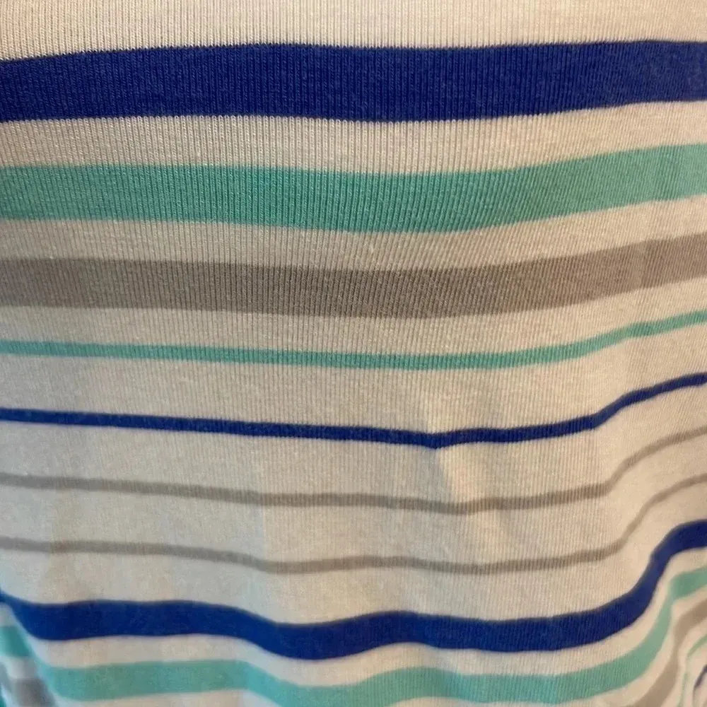 Coolibar Women’s Cabana Swim Coverup Dress Full Zip UPF50+ Striped Blue Size M - Image 13