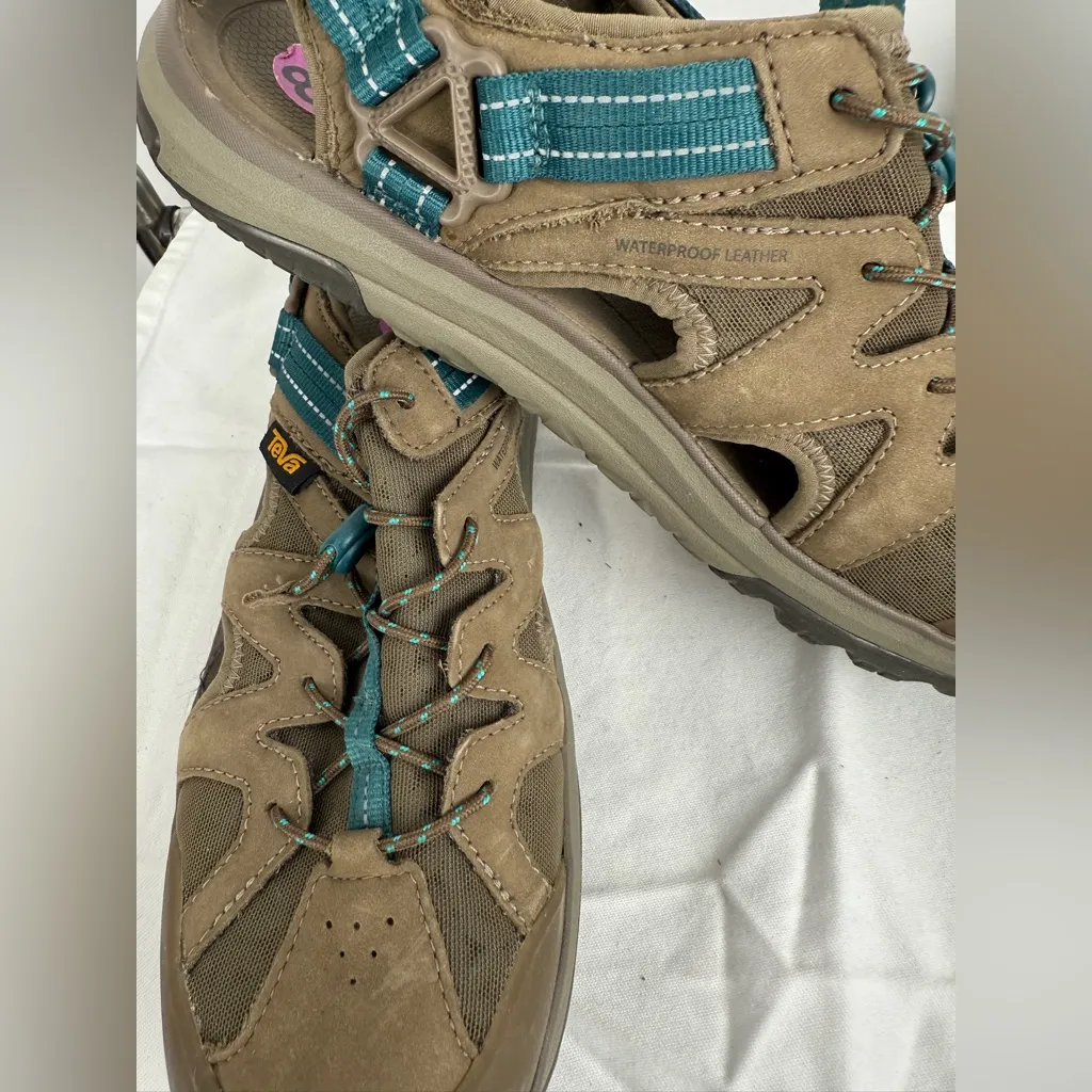 Teva Brown and Teal Sandals - Image 3