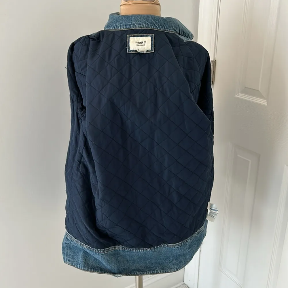 Forever 21  Long Denim Jacket Quilted Lining - Image 5