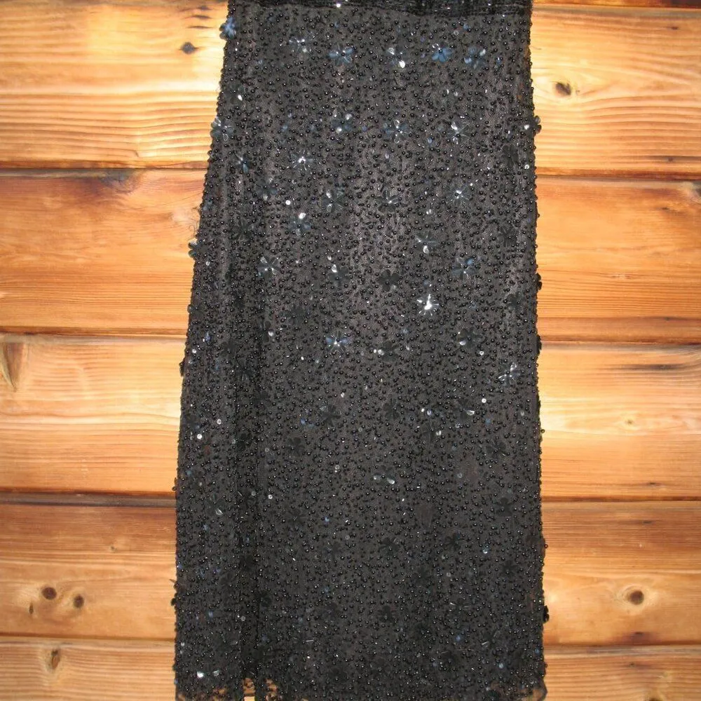 Mac Duggal 4988 Womens Pearl Embellished Drop Shoulder Dress - Image 11