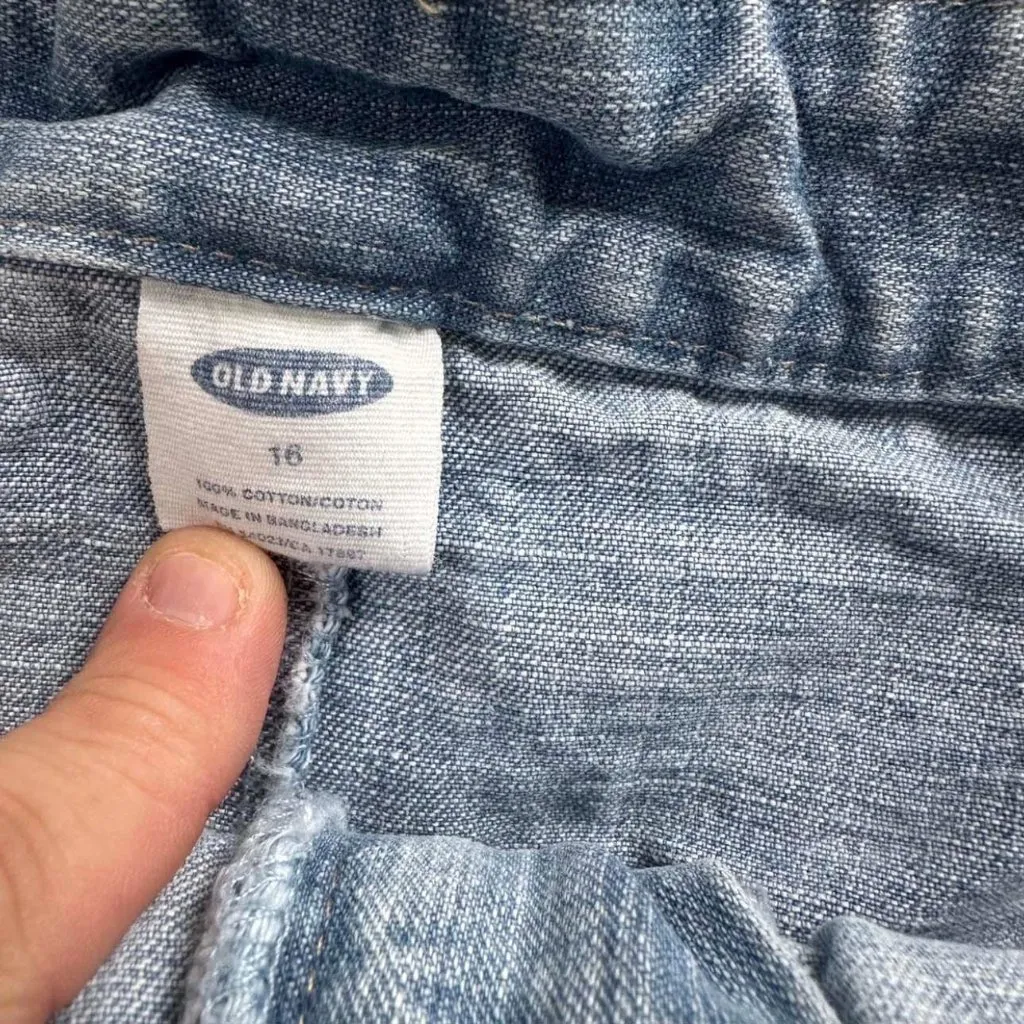 Vintage 90s Old Navy Denim Skort Light Wash Y2K Mini XS S - Image 13