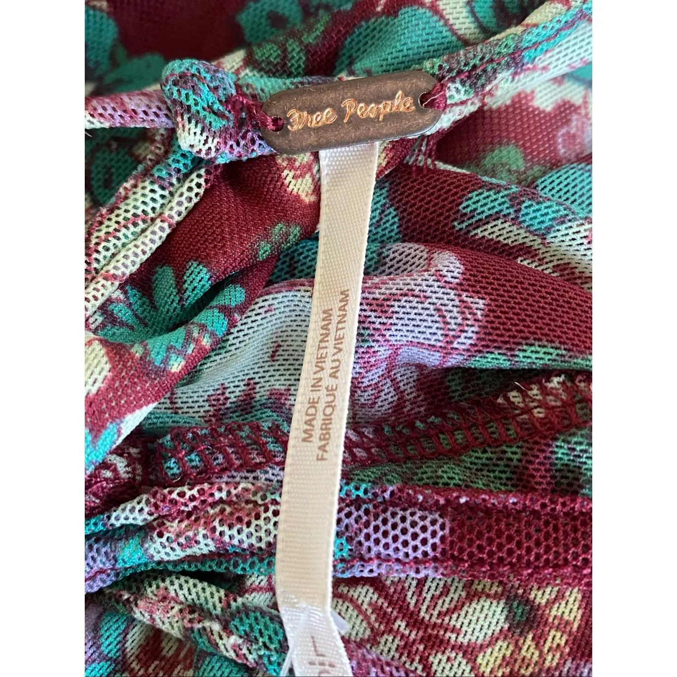 Free People Crop Floral Boho Long Sleeve Top Sz L NWT - Image 8