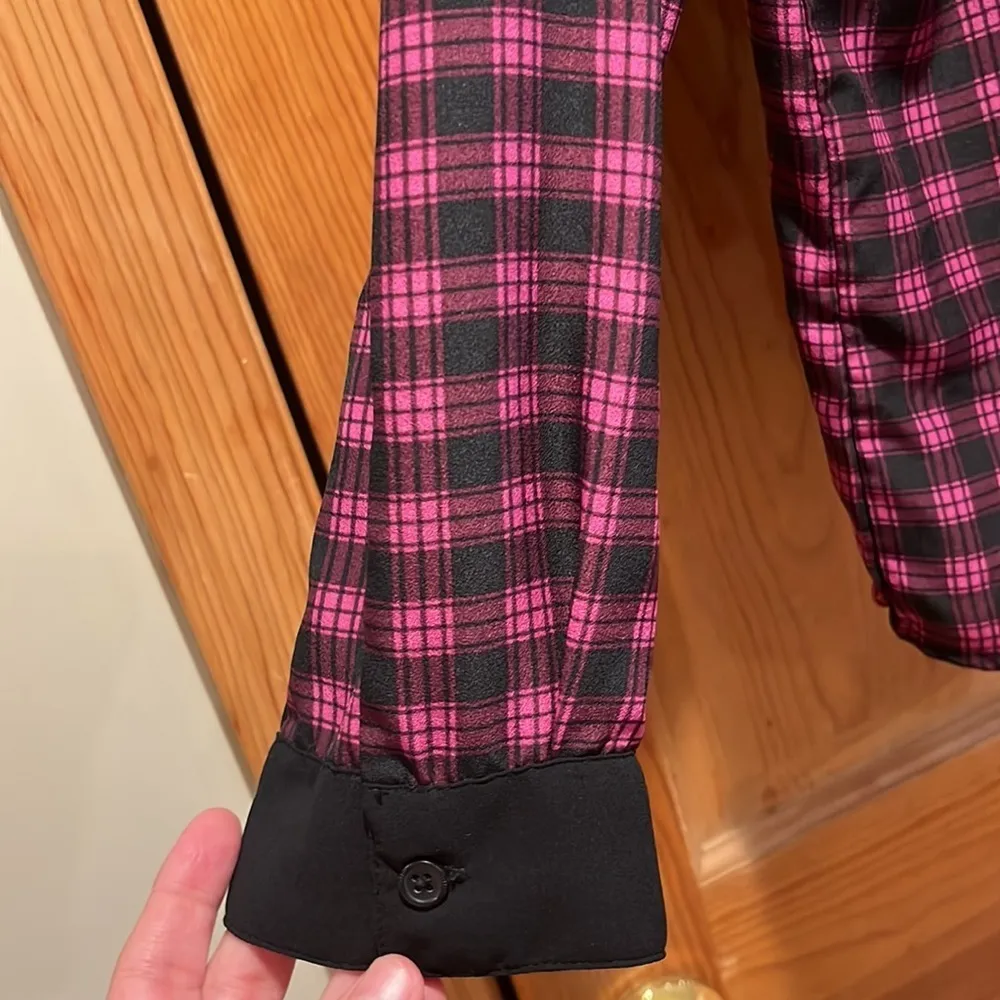 Harve Benares women’s blouse size XL purple / black - Image 3