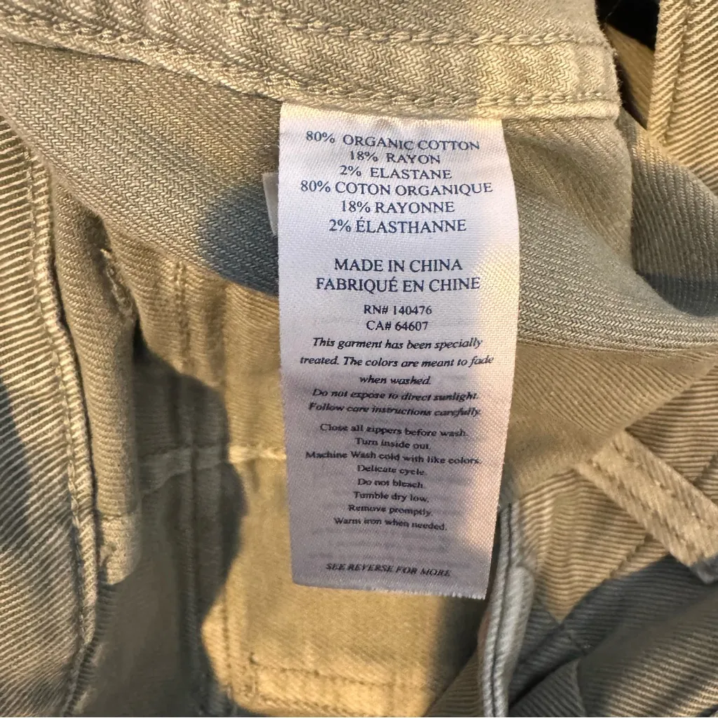 Faherty Utility Pants Organic Cotton Crop In Olive Size 27 - Image 7