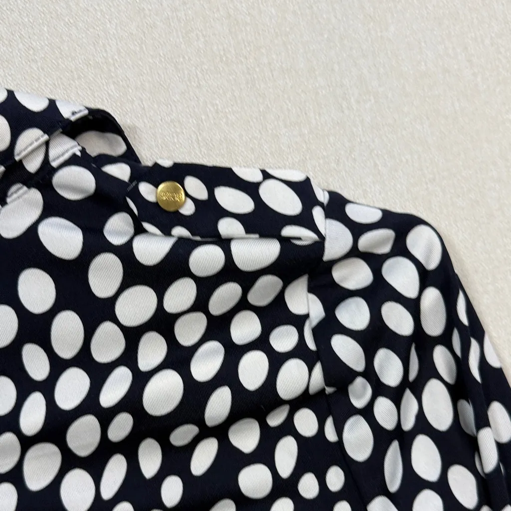 BCBGMaxAzria Navy and White Button Down Shirt - Image 6
