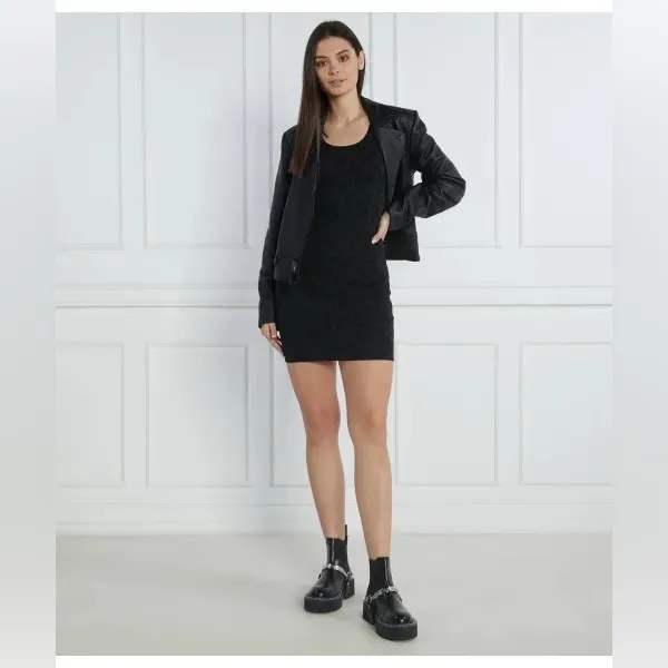 THE KOOPLES 
Robe jacquard logo all over black dark grey - Image 2