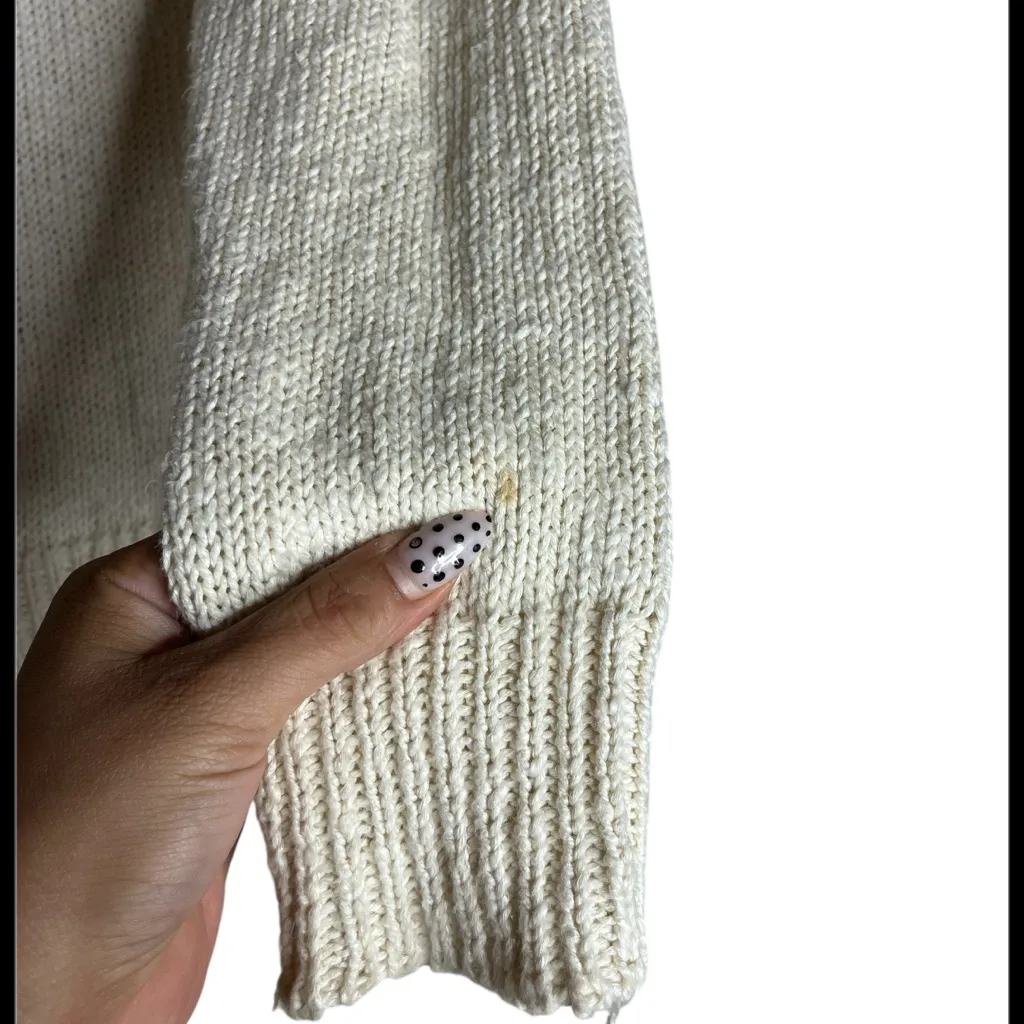 JENNI KAYNE Cream Color Cotton & Linen Blend Cardigan size XS - Image 6