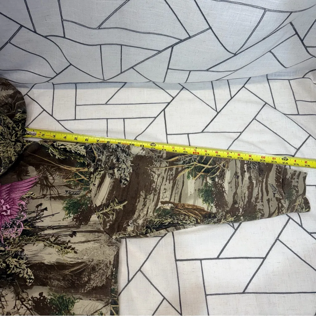 Y2K Cabelas Camo Hoodie Womens medium Green Advantage Max 1 Open Terrain Heart - Image 10