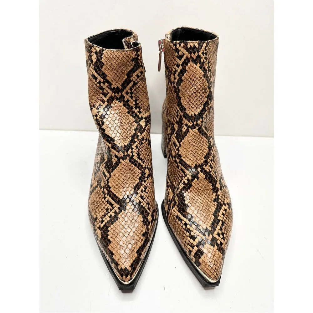 Kenneth Cole  Boots Womens Size 6.5 Snake Print Pointed Toe Block Heel Zip Bootie - Image 5