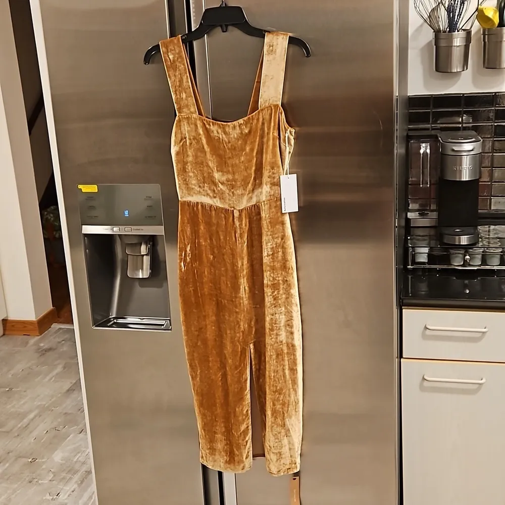 💕REFORMATION💕 Emira Velvet Dress ~ Gold 2 NWT - Image 11