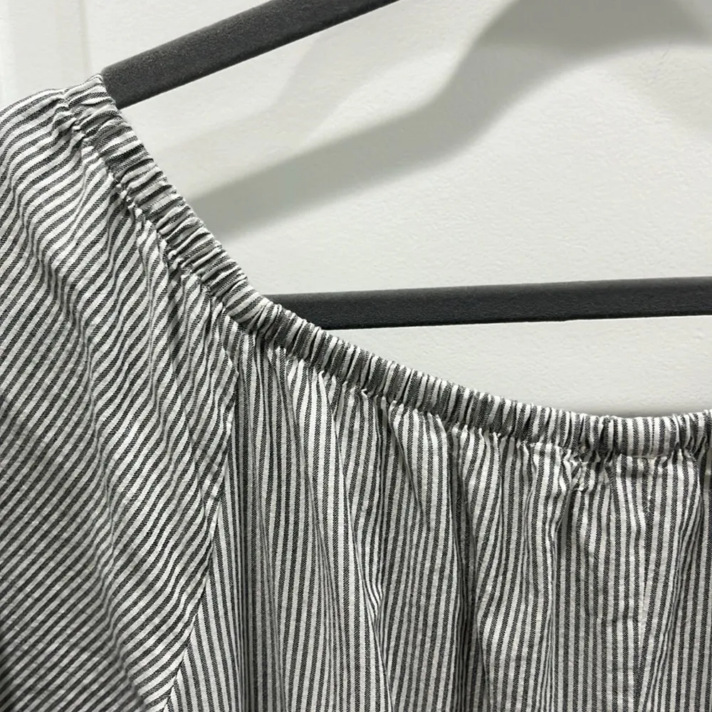 The Lady & The Sailor Cotton Pinstriped Maxi Dress Sz 2 White - Image 6