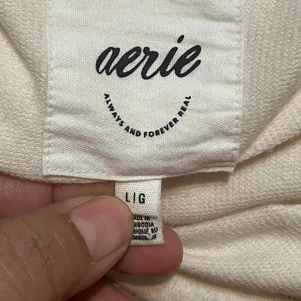 Aerie Cream Peplum Hoodie - Image 6