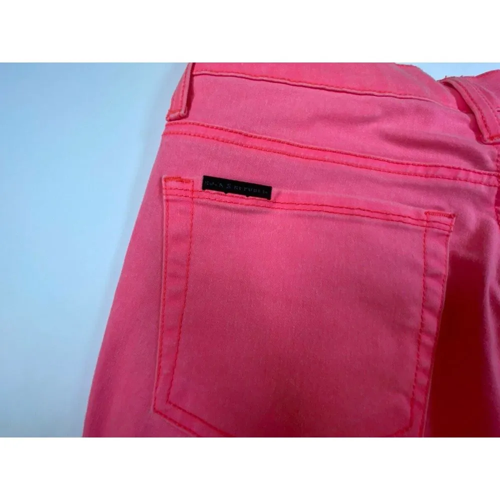Rock & Republic Jeans Womens 8‎ Pink Cropped Skinny Stretch Medium Wash Mid Rise - Image 12