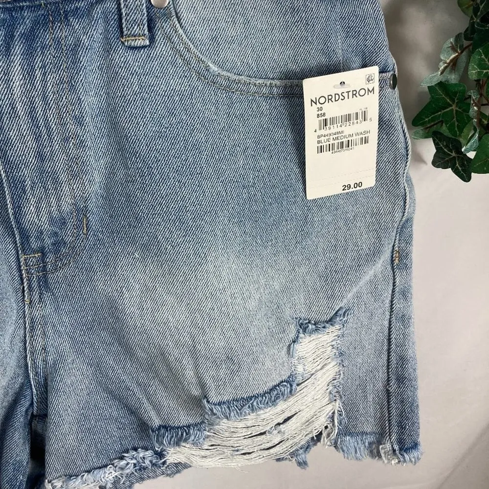 NWT BP High Rise Short Distressed Medium Wash Size 29 - Image 3