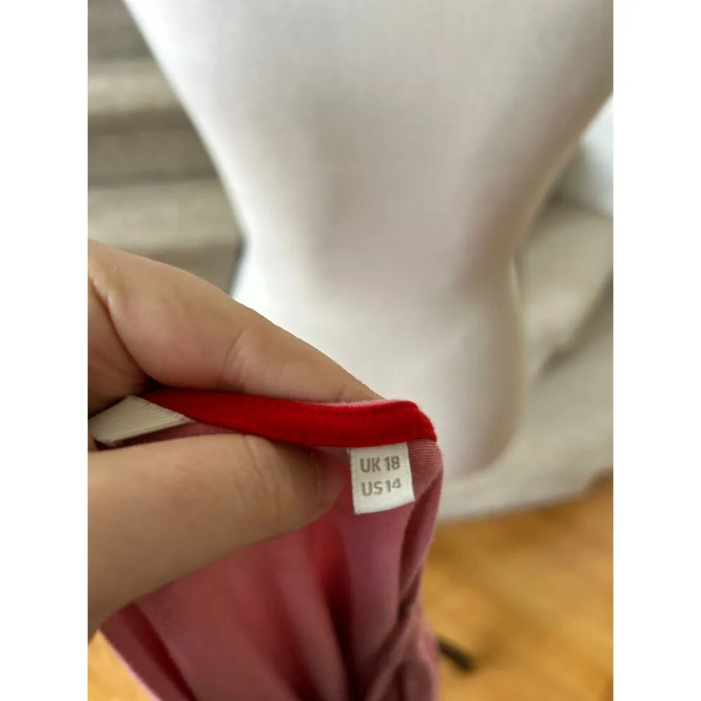 Boden Jane Bubblegum Pink & White Polka Dot 3/4 Sleeve Blouse Size 14 - Image 7