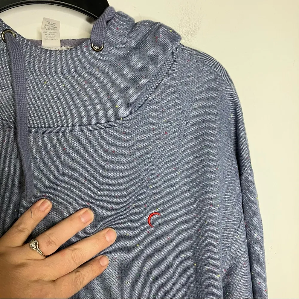 ZYIA Active Terry hoodie blue with multicolored specks women’s size XXXL‎ - Image 4