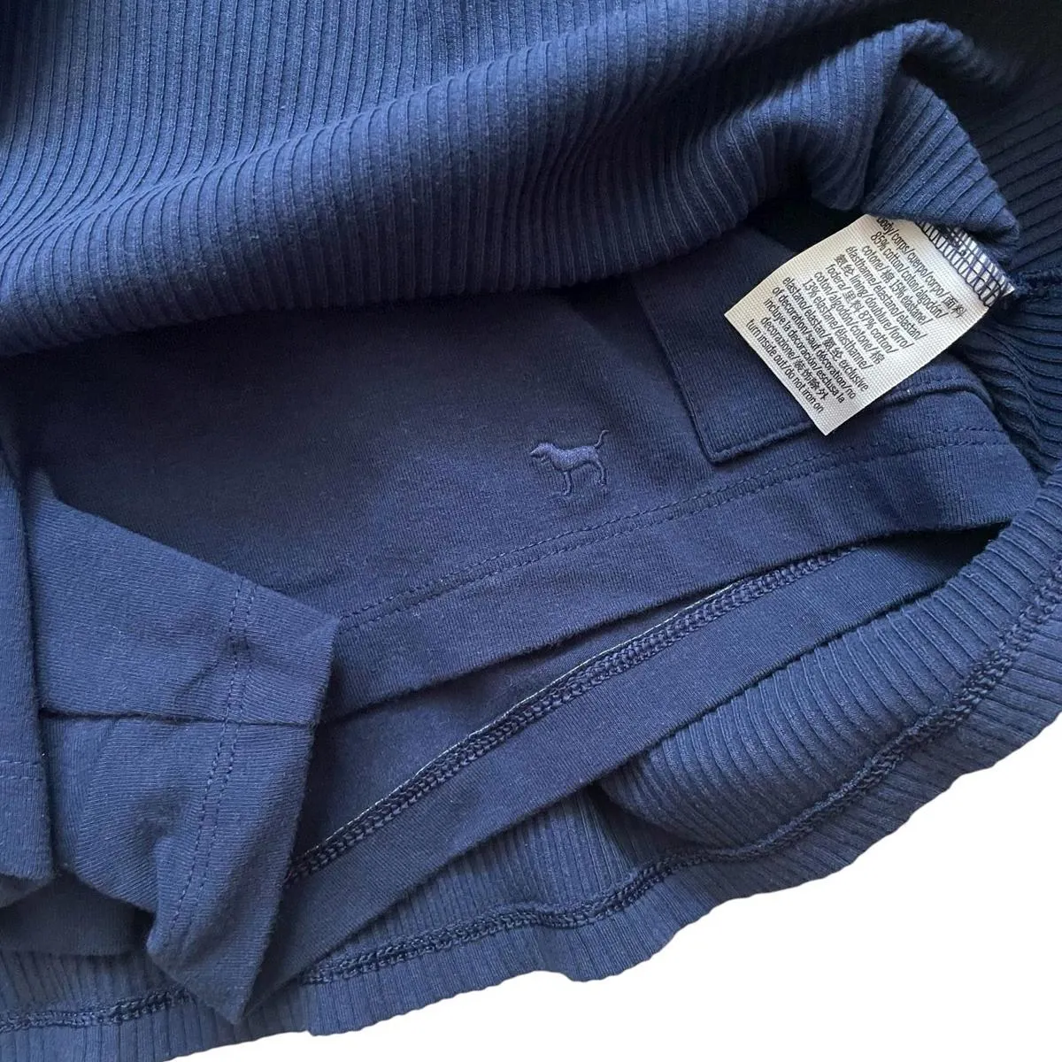 Victoria's Secret PINK Rib Square Neck Active Dress Navy Blue Women's Size Large - Image 7