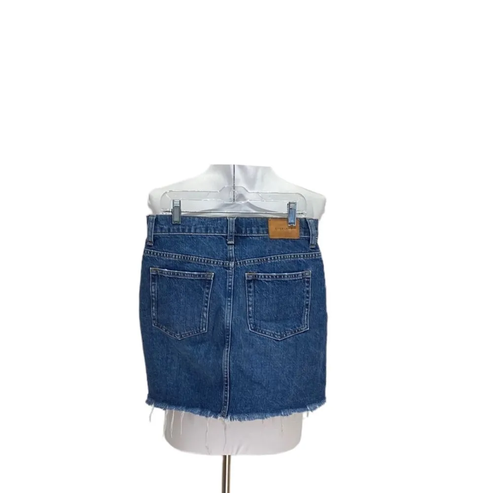 Everlane Deconstructed Denim Skirt Blue Size 25 Minimalist Quiet Luxury Bohemian - Image 6