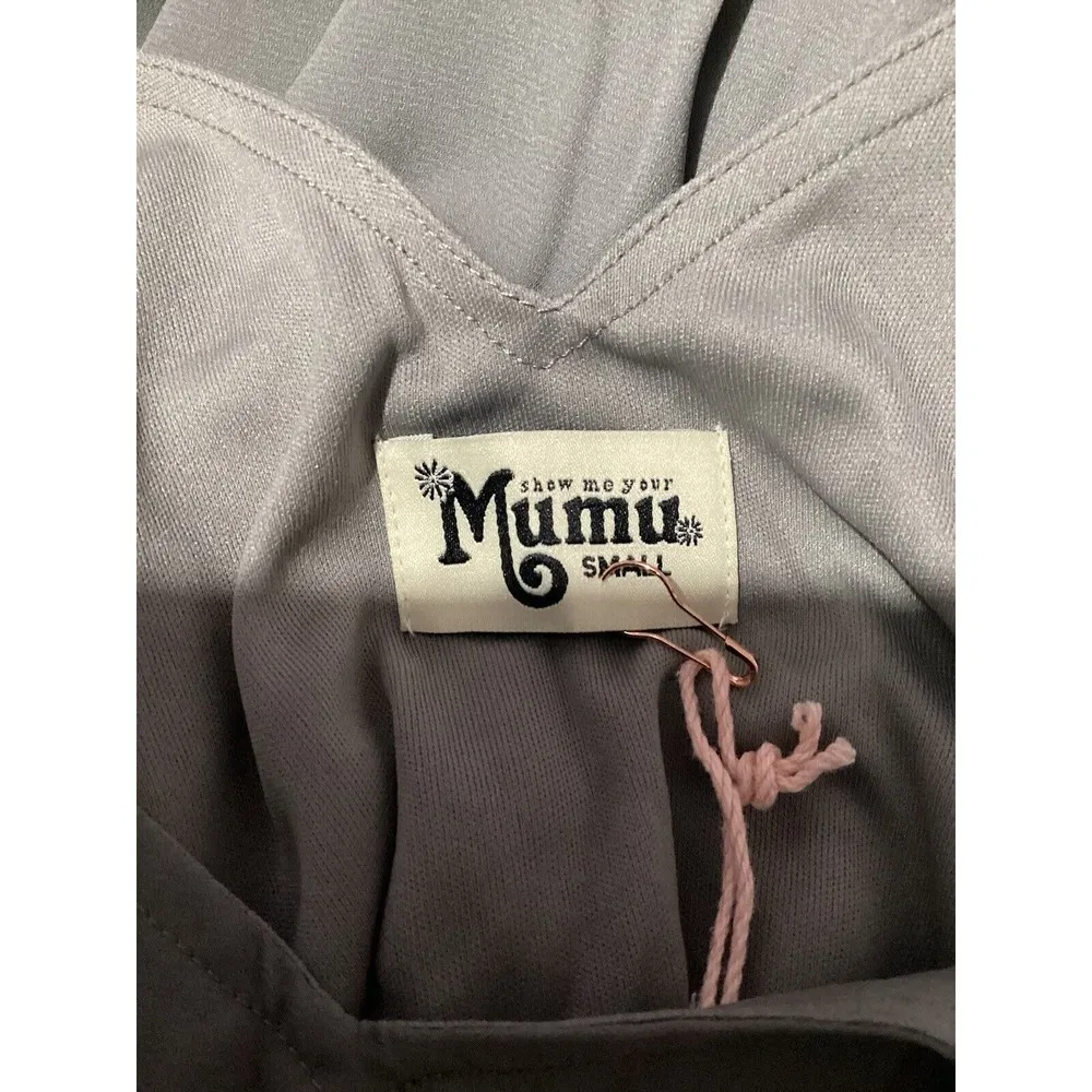 NEW Show Me Your Mumu Kendall Maxi Dress Soft Charcoal Crisp Womens Small - Image 8