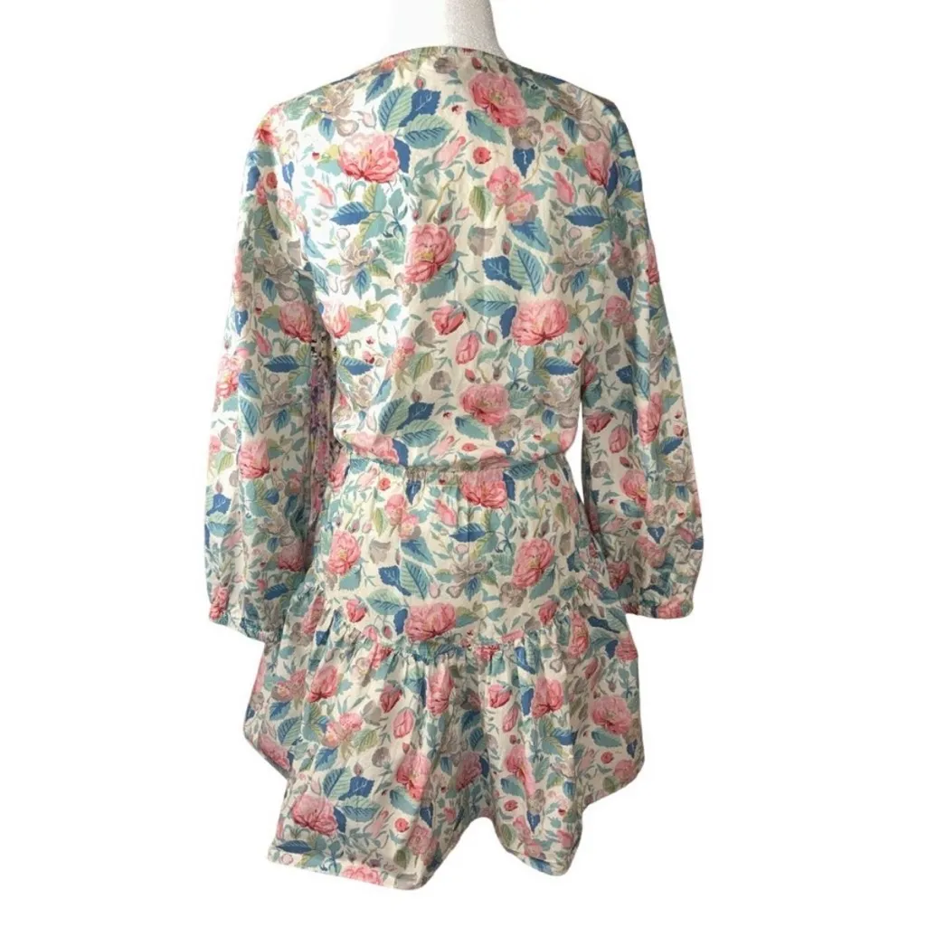 La Vie Rebecca Taylor Long Sleeve Paint Garden Dress in Blue L $295 - Image 7