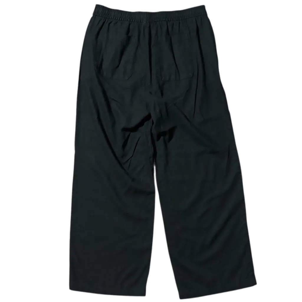 Old Navy High Rise Linen Blend Wide Leg Pants Black Jack Size Medium - Image 2