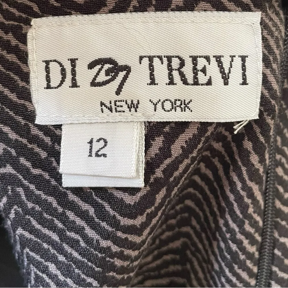Di Trevi Vintage 90s Gray Black Eclectic Animal Print Tie Front Funky Jumpsuit Size 12 - Image 4